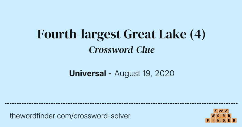 Fourth-largest Great Lake crossword clue image