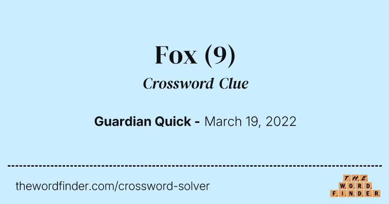 Fox crossword clue image
