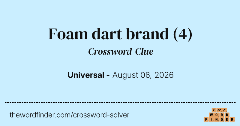 Foam dart brand crossword clue image