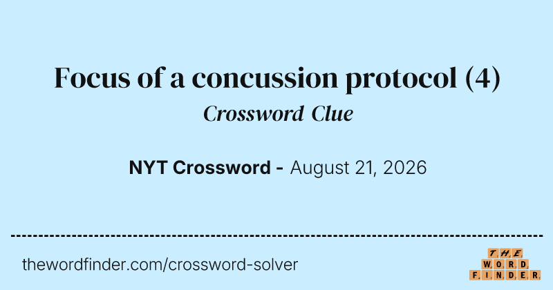 Focus of a concussion protocol crossword clue image
