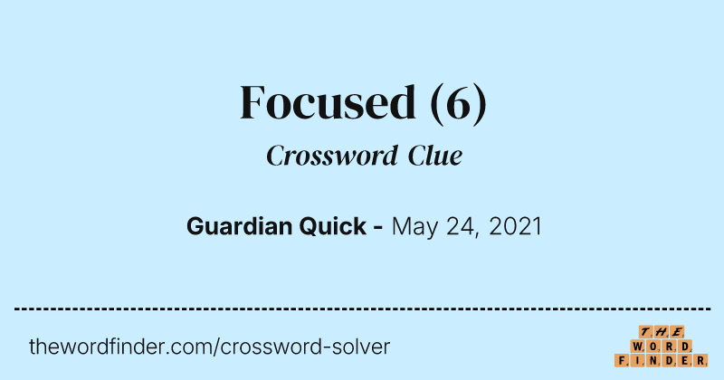 Focused crossword clue image