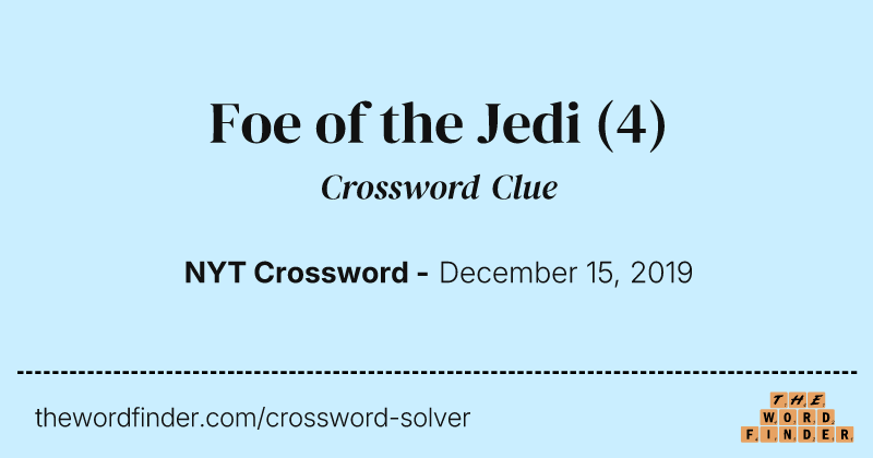 Foe of the Jedi crossword clue image