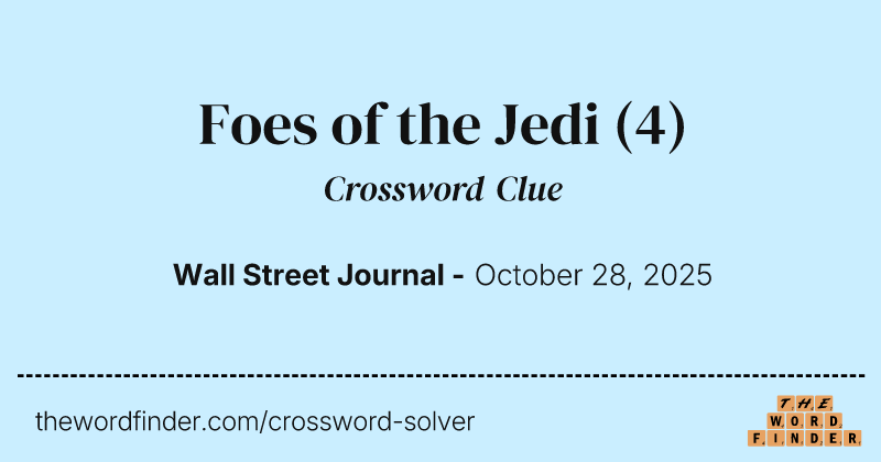 Foes of the Jedi crossword clue image
