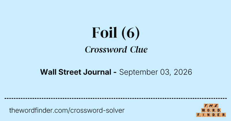 Foil crossword clue image