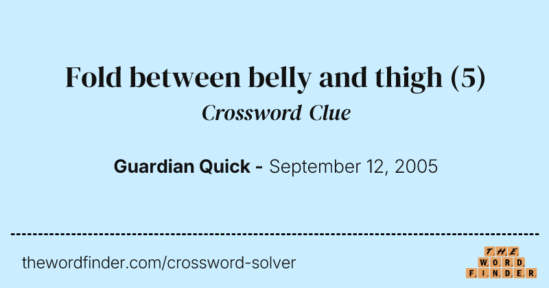 Fold between belly and thigh crossword clue image