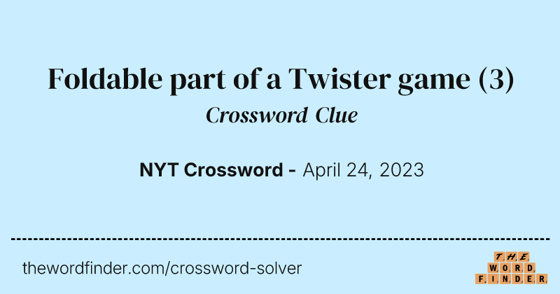 Foldable part of a Twister game crossword clue image