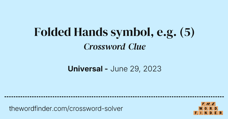 Folded Hands symbol, e.g. crossword clue image