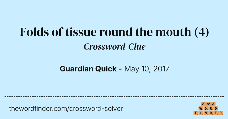Folds of tissue round the mouth crossword clue image
