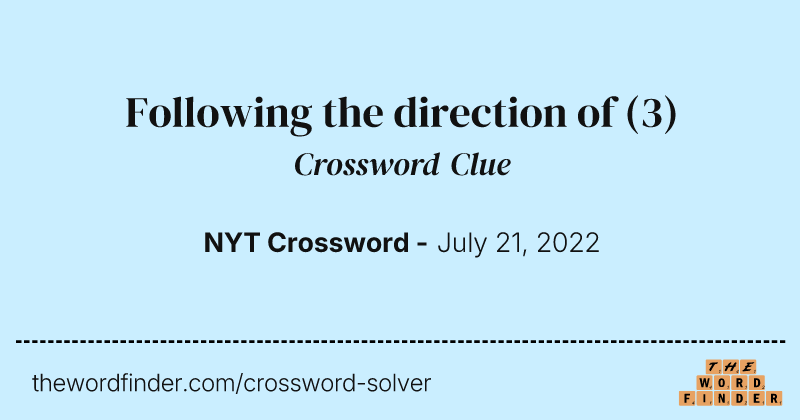 Following the direction of crossword clue image