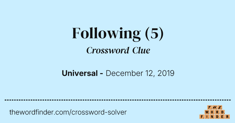 Following crossword clue image