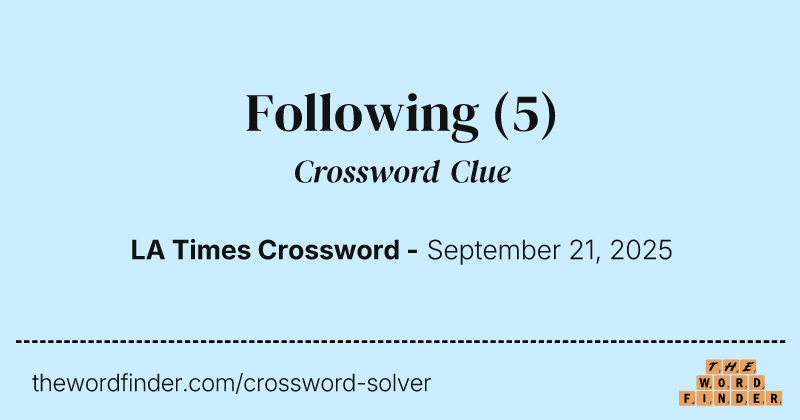 Following crossword clue image