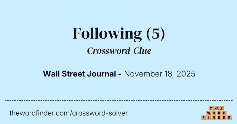 Following crossword clue image