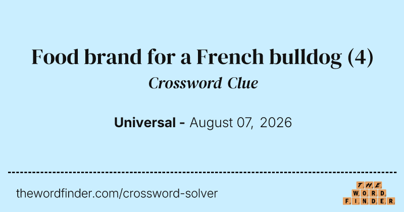 Food brand for a French bulldog crossword clue image