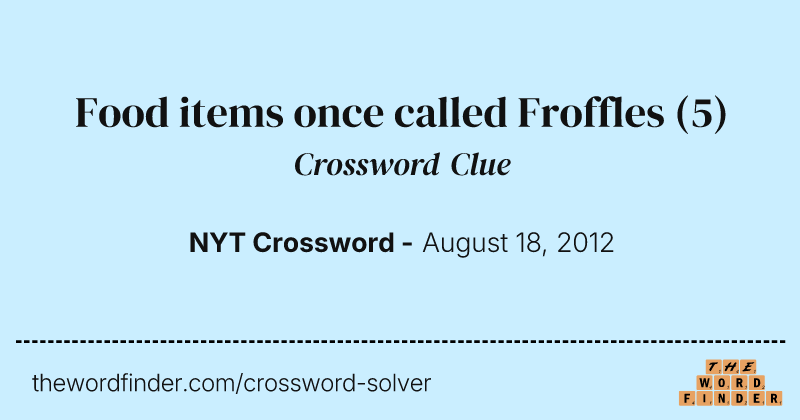 Food items once called Froffles crossword clue image