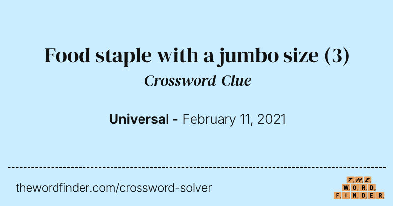 Food staple with a jumbo size crossword clue image