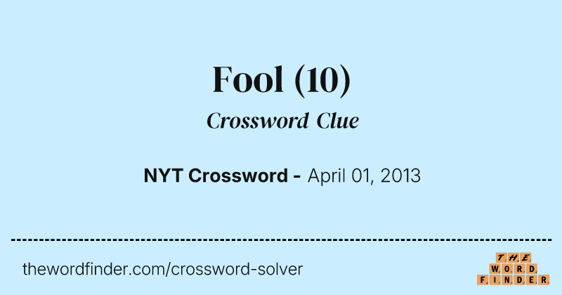 Fool crossword clue image