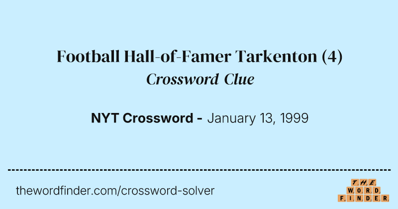 Football Hall-of-Famer Tarkenton crossword clue image