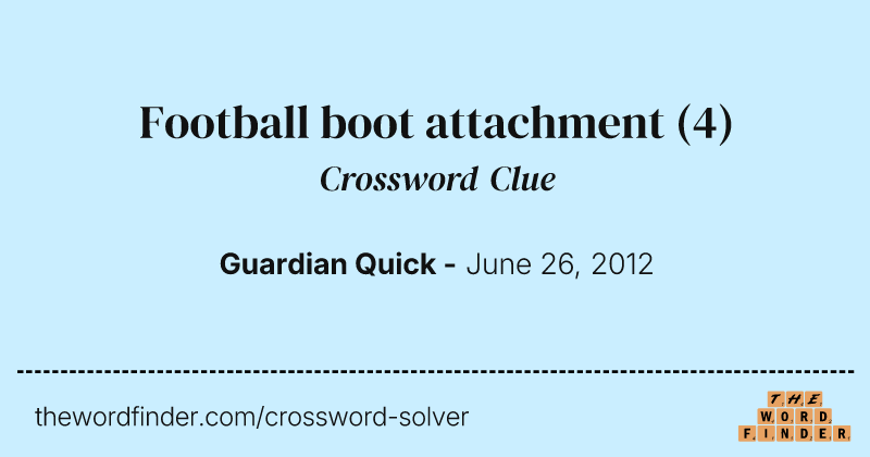 Football boot attachment crossword clue image