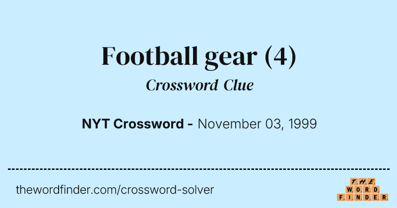 Football gear crossword clue image