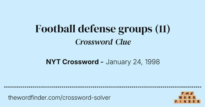 Football defense groups crossword clue image