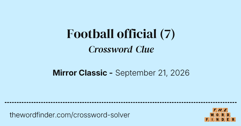 Football official crossword clue image
