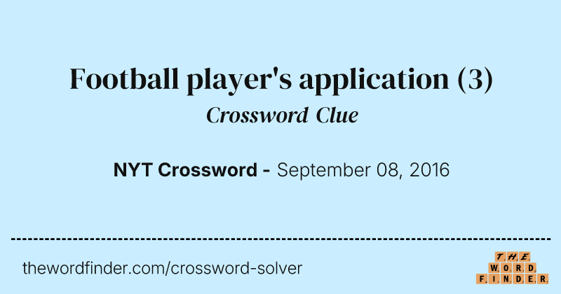 Football player's application crossword clue image