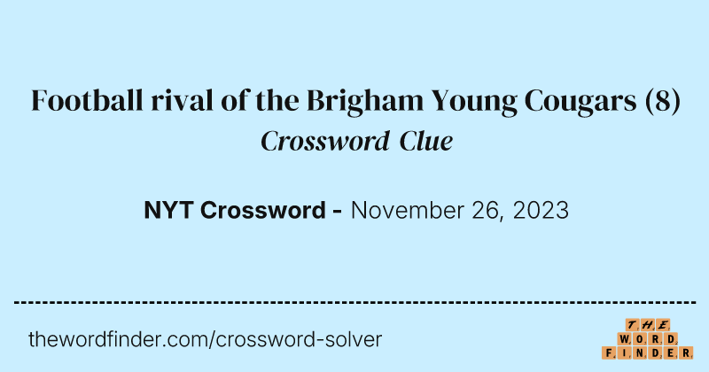 Football rival of the Brigham Young Cougars crossword clue image