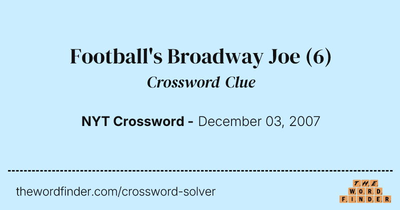 Football's Broadway Joe crossword clue image