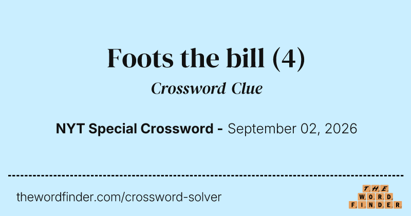 Foots the bill crossword clue image