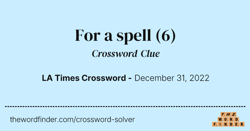 For a spell crossword clue image