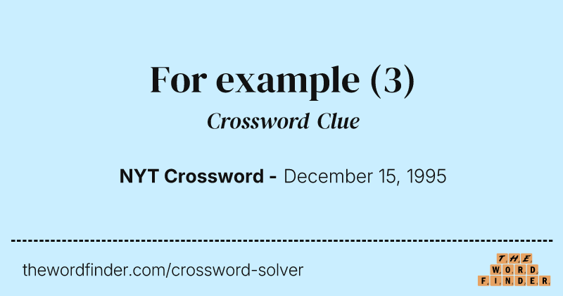 For example crossword clue image