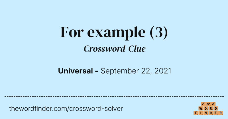 For example crossword clue image