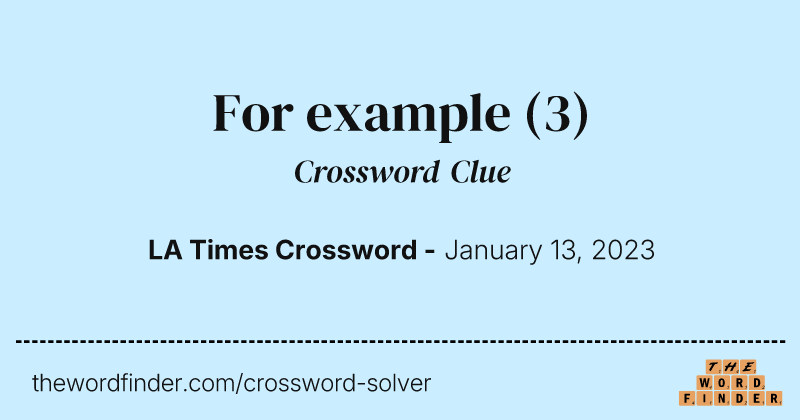 For example crossword clue image