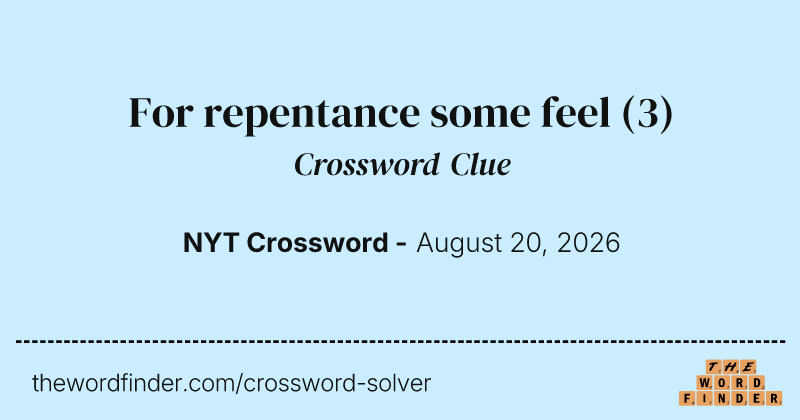 For repentance some feel crossword clue image