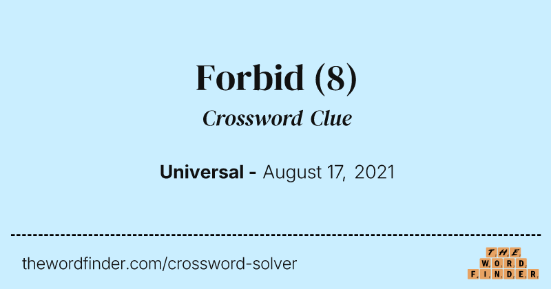 Forbid crossword clue image