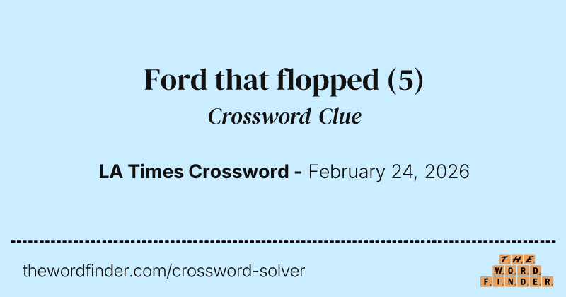 Ford that flopped crossword clue image