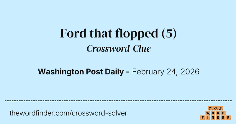 Ford that flopped crossword clue image