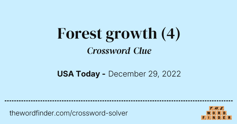 Forest growth crossword clue image