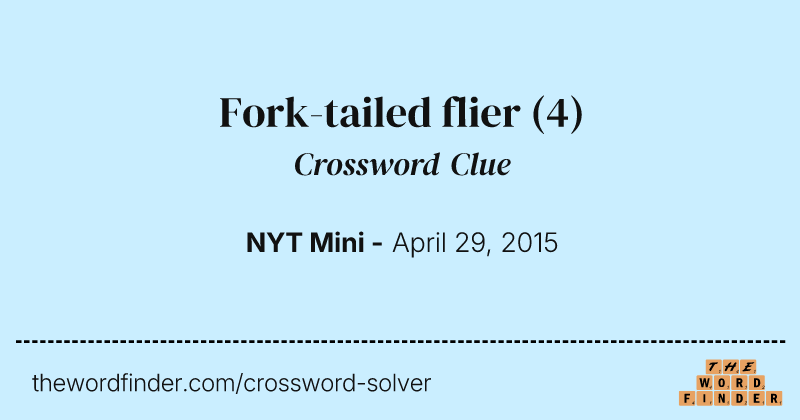 Fork-tailed flier crossword clue image