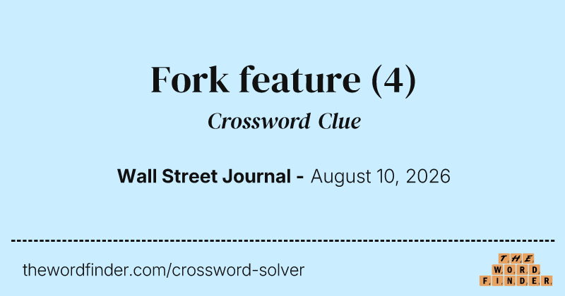 Fork feature crossword clue image