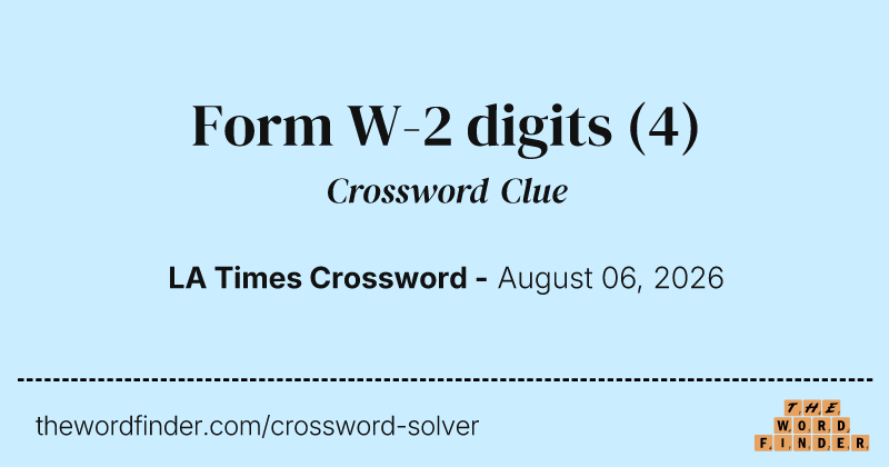 Form W-2 digits crossword clue image