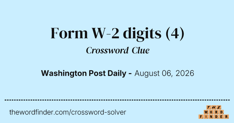 Form W-2 digits crossword clue image