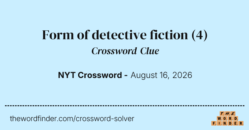 Form of detective fiction crossword clue image