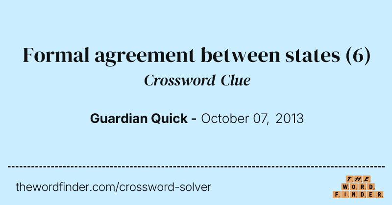Formal agreement between states crossword clue image