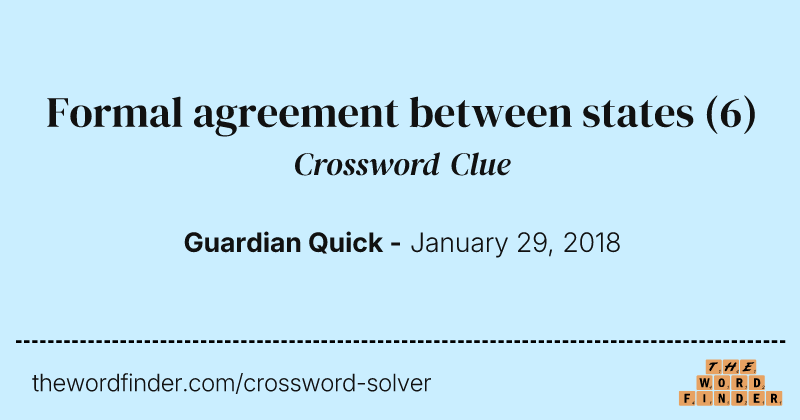 Formal agreement between states crossword clue image