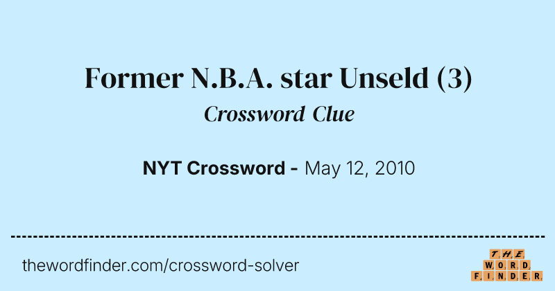 Former N.B.A. star Unseld crossword clue image