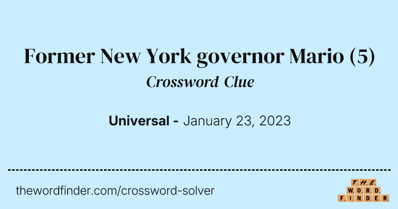 Former New York governor Mario crossword clue image