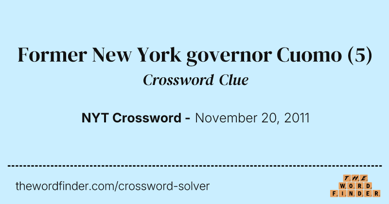 Former New York governor Cuomo crossword clue image