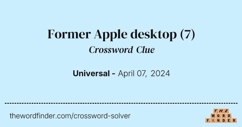 Former Apple desktop crossword clue image