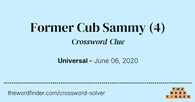 Former Cub Sammy crossword clue image